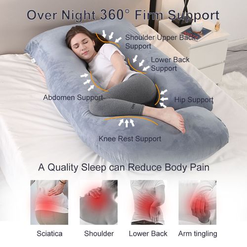 Full body U-shaped pregnancy pillow