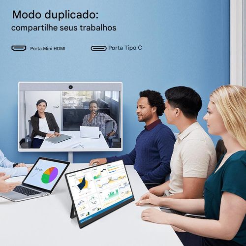 Tela de 13.5 polegadas para laptop PS5, monitor portátil com alto-falantes tipo C, monitor portátil HD-MI