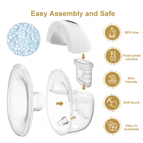 4 Modes, 12 Speeds, Cordless Electric Breast Pump, BPA-Free, Silicone, Wearable, Hands-Free, S39 Breast Pump