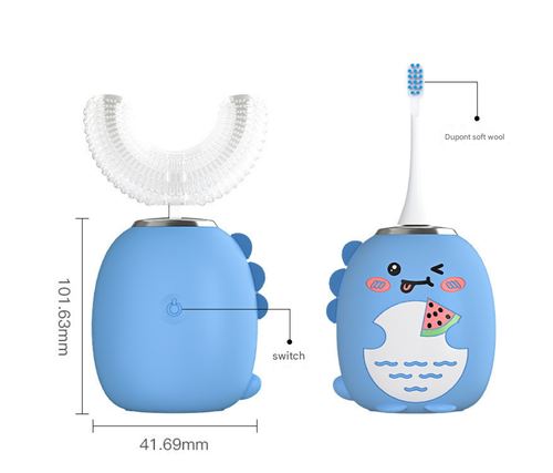 3 Modes 360 Degrees Easy Use Cartoon Rechargeable 3D Food Grade Silicone U Animal Kids Electric Toothbrush