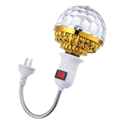 Bola de Luz Mágica Giratória Colorida E27 RGB LED Bola Mágica Luz de Palco com Soquete Luz Ambiente Adequada para Festas KTV e Casamentos