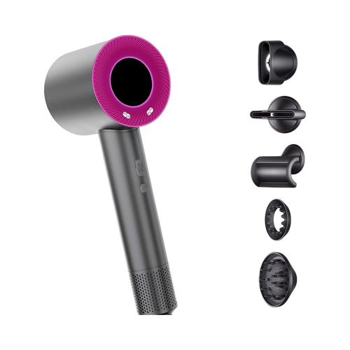 1600W DC Motor Negative Ion Bladeless Hair Dryer with 110,000 RPM and Five Attachments
