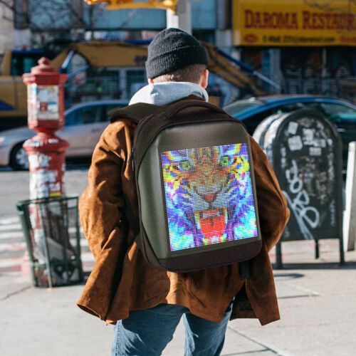 Mobile digital display backpack motorcycle
