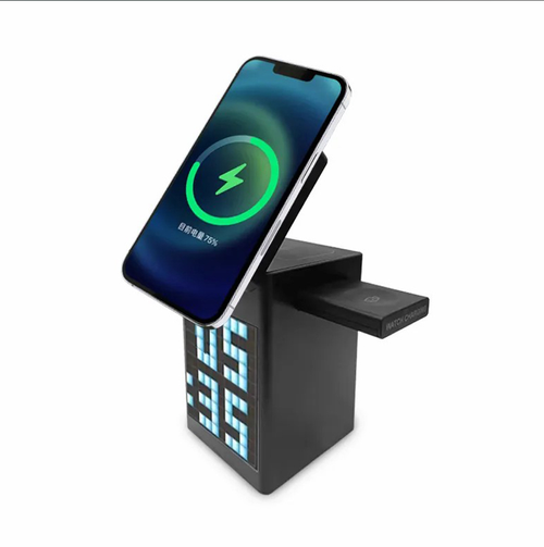 Multifunctional 6-in-1 magnetic wireless charger compatible with TECNO, SAMSUNG, Infinix devices for fast charging