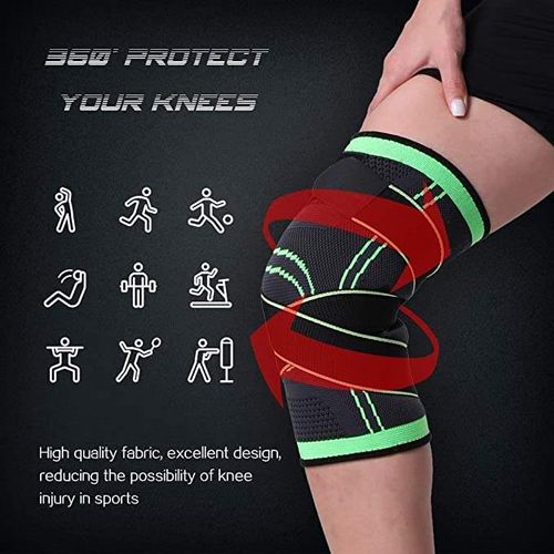Knee Support Protective Gear Fashion Sports Knee Sleeve Elastic Knitting Knee Brace with Bandage