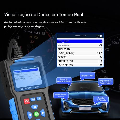 T200 Instrumento de diagnóstico de falhas de carro OBD2 Testador de motor de carro Leitor de código de carro Scanner