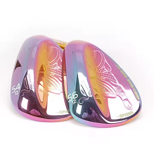 Um conjunto de seis   Cunhas de taco de golfe forjadas coloridas para homens e mulheres