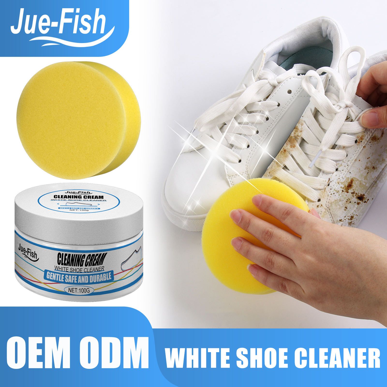 White shoe cleaning cream