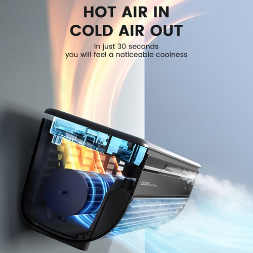 Mini aire acondicionado portátil, ventilador de escritorio eléctrico recargable de montaje en pared