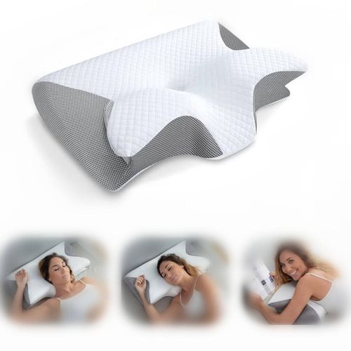 Ergonomic butterfly pillow for neck pain relief, zero gravity, improve sleep, insomnia, memory foam sleeping pillow