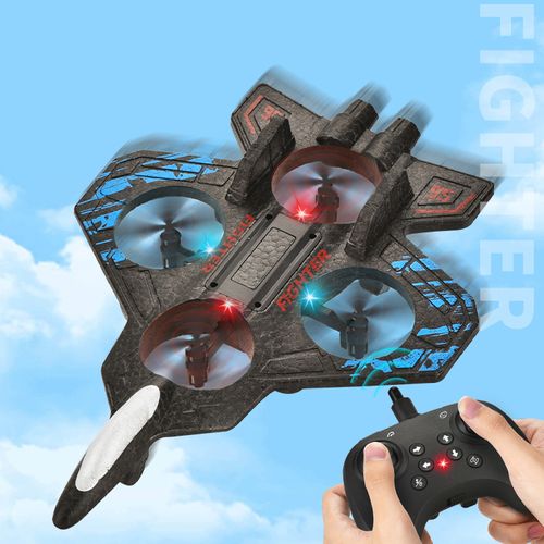 Remote control airplane drone, suitable for children, adults and beginners, with automatic hovering fighter toy