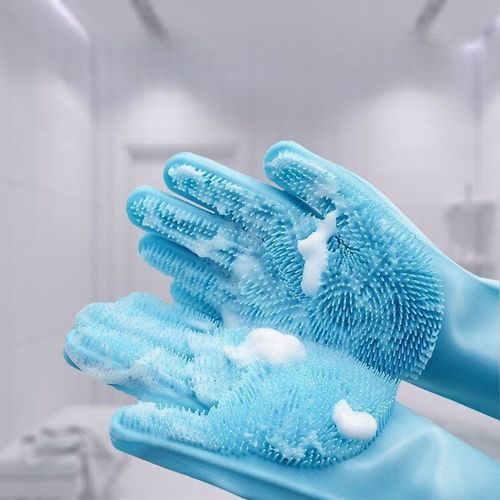Multifunctional silicone cleaning gloves, suitable for dog and cat bathing, bathroom use, dog hair cleaning gloves