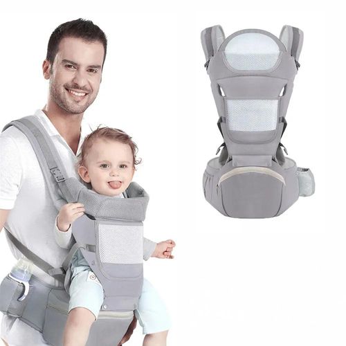 Canguru ergonômico de algodão para bebês, multifuncional, frontal e traseiro, para recém-nascidos e crianças pequenas, armazenamento para crianças e adolescentes