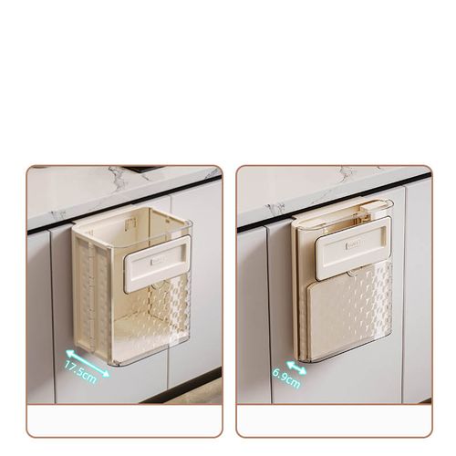Hot Sale Kitchen and Home Folding Plastic Hanging Trash Can Wall Mounted Trash Can for Bathroom Toilet Waste Storage
