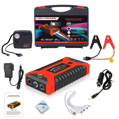 12v Portable Car Jump Starter with air Compressor Car Battery Jump Starter Power Station Multi Function Jump Starter Car