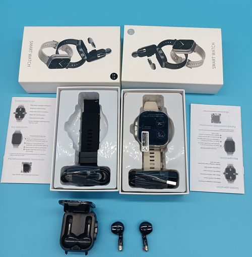 Novos produtos imperdíveis 2,01 polegadas 2 em 1 fone de ouvido sem fio pulseira de aço relógio inteligente monitoramento de saúde NFC smartwatch com fone de ouvido