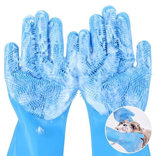 Multifunctional silicone cleaning gloves, suitable for dog and cat bathing, bathroom use, dog hair cleaning gloves