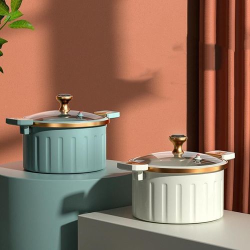 Panela de esmalte antiaderente de grande capacidade para uso doméstico, micro-cozimento sob pressão, micro-presentes romanos, panela de sopa de metal e ferro multifuncional