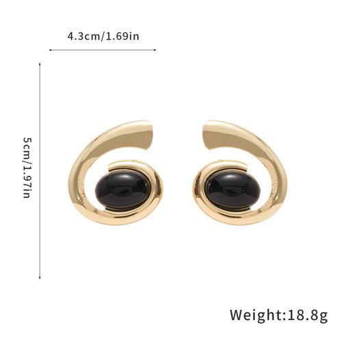 Oval Snail-Shaped Link Necklace and Earring Set Vintage Exquisite Exaggerated Style