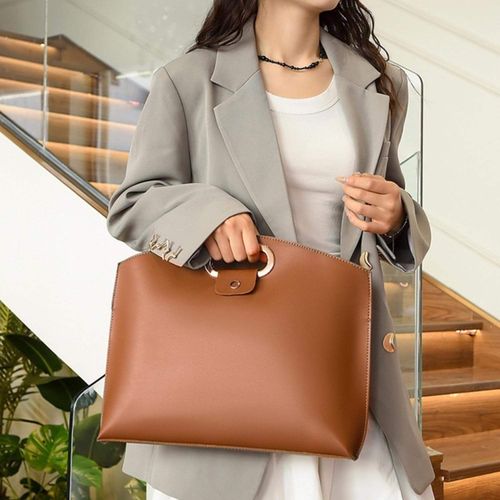Waterproof PU Laptop Handbag Inner Bag for 12-14 Inch Laptop(Brown)