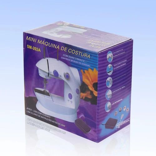 Mini máquina de costura portátil multifuncional doméstica e acessórios de costura