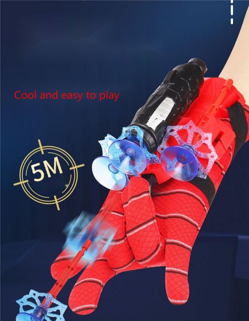 Spiderman web shooting gloves toy wrist shooter, suitable for boys and kids role play props
