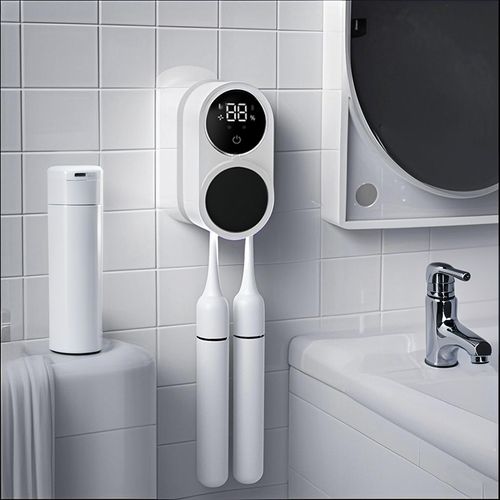 For Amazon Best Seller Double Wall-mounted Toothbrush Sanitizer Smart Sterilizer Box for Disinfecting UV Toothbrush Sanitizer