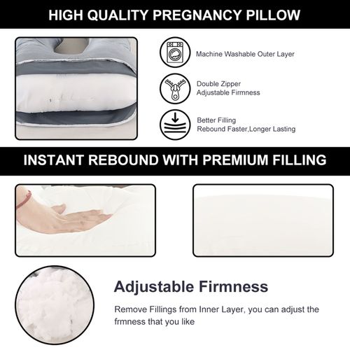 Full body U-shaped pregnancy pillow