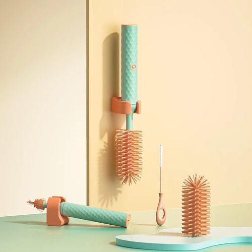 Escova elétrica sem fio de silicone para mamadeiras, limpador multiuso de bicos para mamadeiras e leite infantil com extensões, produto para casa inteligente