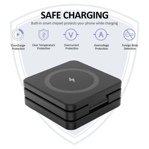 Wireless Charger 3 in 1 Foldable Magnetic Wireless