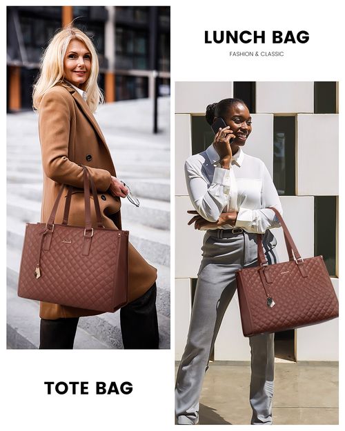 2pcs Ladies Shoulder Bags Lunch Box Daily School Business Waterproof Women Laptop Handbags With Insulated Cooler Bag