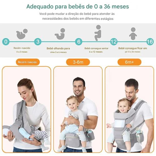 Canguru ergonômico de algodão para bebês, multifuncional, frontal e traseiro, para recém-nascidos e crianças pequenas, armazenamento para crianças e adolescentes