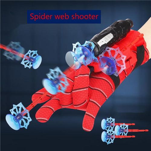 Spiderman web shooting gloves toy wrist shooter, suitable for boys and kids role play props