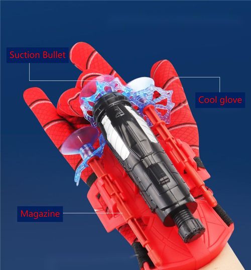 Spiderman web shooting gloves toy wrist shooter, suitable for boys and kids role play props