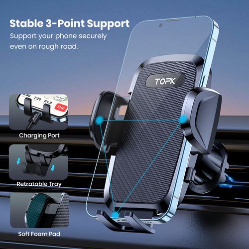 Car air outlet mobile phone holder Plastic suctioncup phone