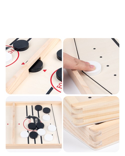 Fast sling puck game is a family game with unique design, ideal for small places. It a fun family board game - fast and smart game for kids and adults