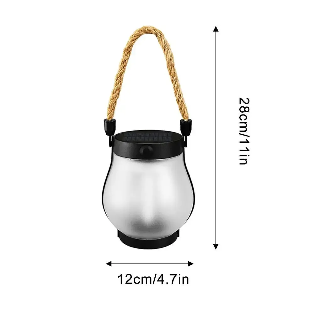 Solar Jute Flame Light USB Rechargeable Outdoor Courtyard Home Decoration Light Multi-Functional Waterproof Hanging Lamp