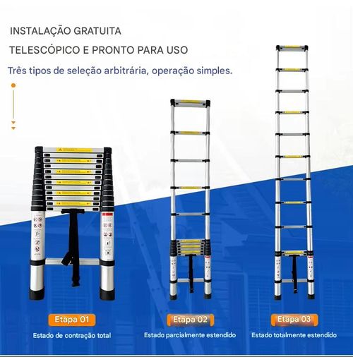 Escada telescópica de venda quente Escada telescópica de loft Escadas Prateleira 3.5 m