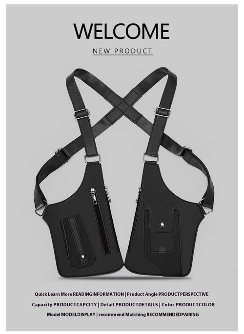 Hot Selling Vintage Waterproof PU Utility Vest Custom Embossed Logo Phone Anti Theft Crossbody Sling Leather Harness Bag