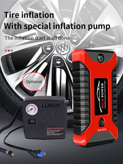 12v Portable Car Jump Starter with air Compressor Car Battery Jump Starter Power Station Multi Function Jump Starter Car