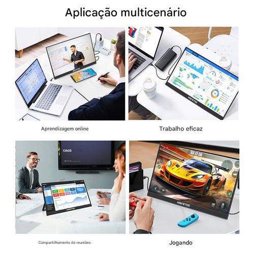 Tela de 13.5 polegadas para laptop PS5, monitor portátil com alto-falantes tipo C, monitor portátil HD-MI