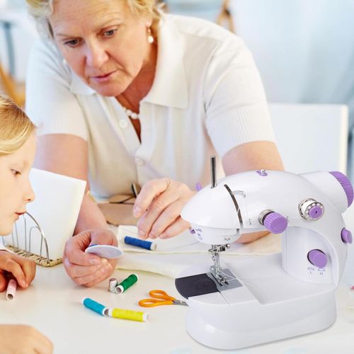 Mini máquina de costura portátil multifuncional doméstica e acessórios de costura