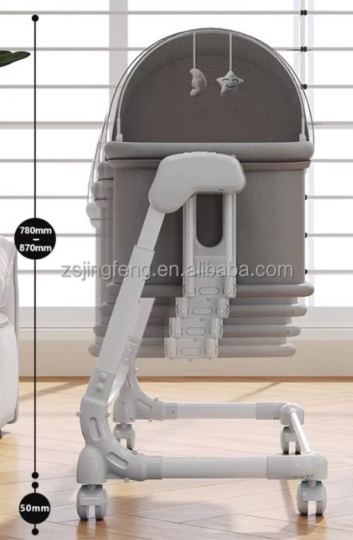Novo berço elétrico para bebês, berço de bebê com controle remoto, cama de balanço com rodas e música