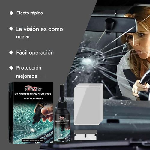 Kit de reparación de parabrisas de coche, para reparar cristales dañados, agrietados, con marcas de diana y estrella.