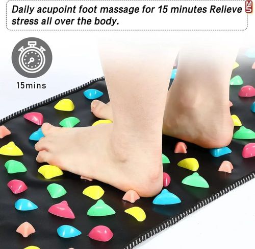 Portable acupressure plate foot massage pad healthy walking foot pressure plate massager imitation goose soft stone leg back