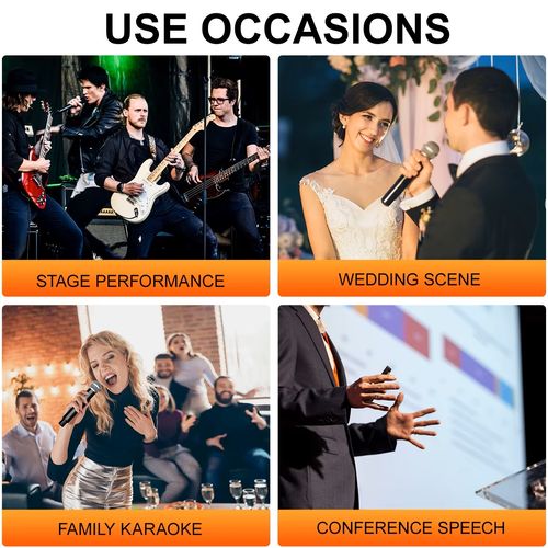 X4 Professional One Drag 4 Handheld Lightweight and Portable Wireless Microphone Karaoke