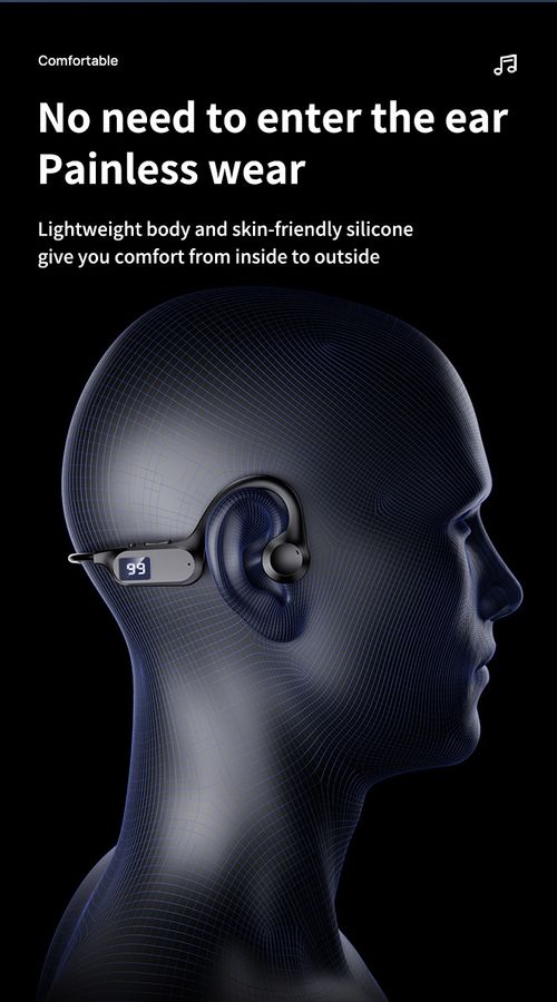 New Air Conduction Bluetooth Headset V5.3 with Memory Card Plug, Digital Display, Waterproof Ear-hook Sports Headphones Wholesale Manufacturer
