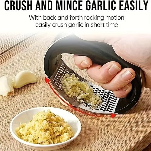 Black stainless steel manual garlic cutter vegetable cutter kitchen pounding and pressing gadget