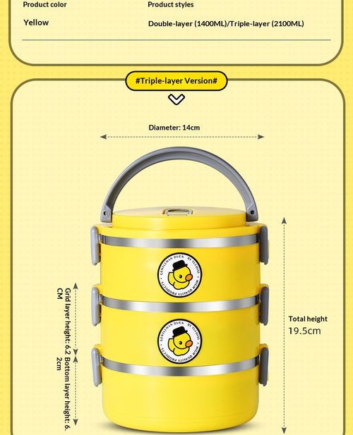 Circular three-layer 304 stainless steel insulated lunch box😉😉🍜