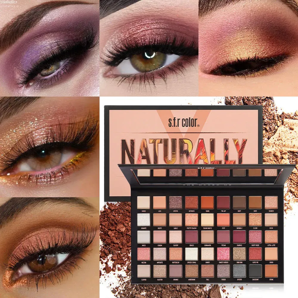 45 colors matte eyeshadow palette with highlighter, glitter paper cardboard makeup powder